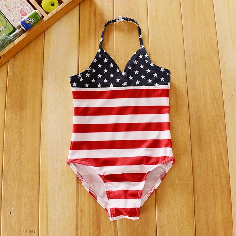 Baby Girl American Flag Swimsuit - Image 2