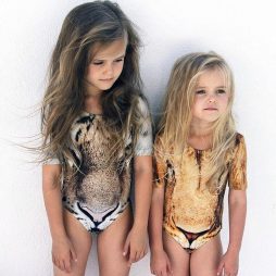 Baby Girl Tiger and Lion Wildcats Swimsuit