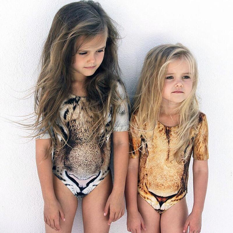Baby Girl Tiger and Lion Wildcats Swimsuit