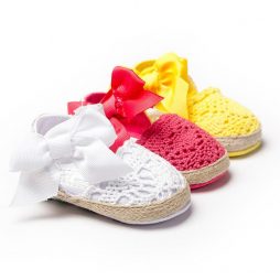 Baby Girls Knitted Shoes with Bow