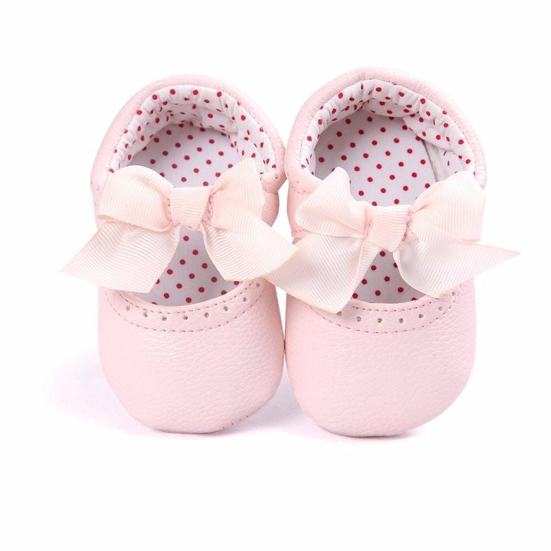 Soft Bowknot Crib Shoes for Baby Girls - Image 2
