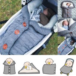 Extra Large Baby Winter Knit Swaddle Sleeping Bag with Buttons