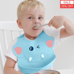 Waterproof Cute Cartoon Elephant Silicone Bib