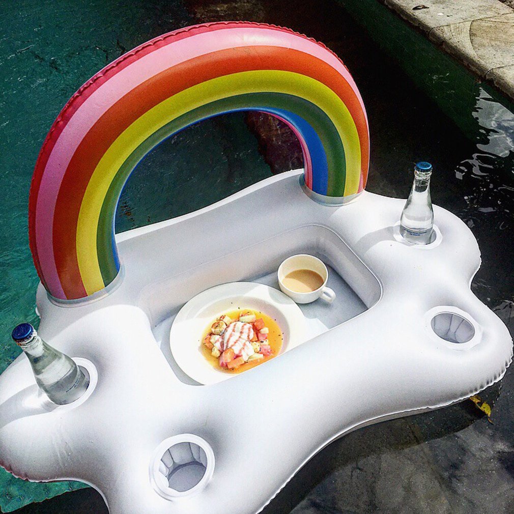 Rainbow Cloud Floating Summer Party Bucket Cup and Bottle Holder