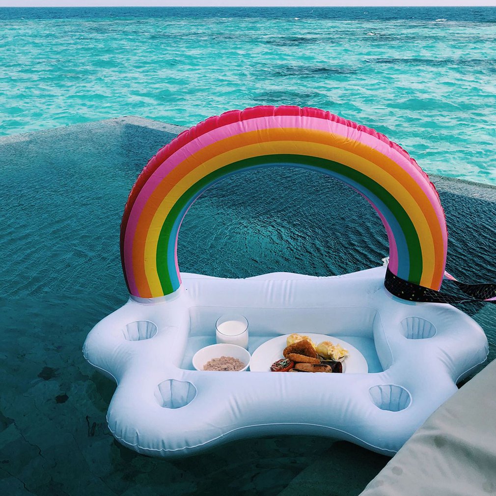 Rainbow Cloud Floating Summer Party Bucket Cup and Bottle Holder