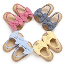 Princess First Walkers Bow Knot Sandals for Baby Girls