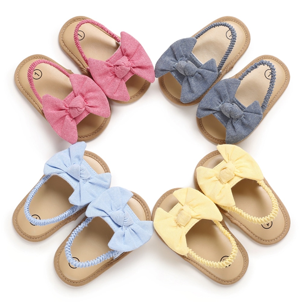 Princess First Walkers Bow Knot Sandals for Baby Girls