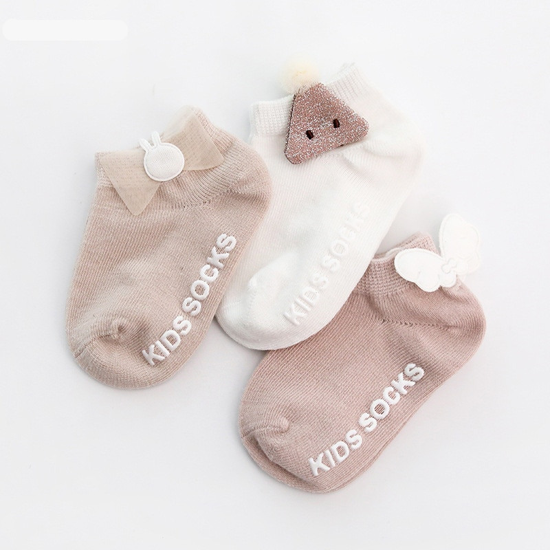 Anti-Slip Cotton Baby Socks For Girls with Lace and Flowers