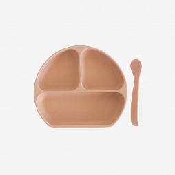 Silicone Baby Feeding Suction Plate With Lid and Spoon
