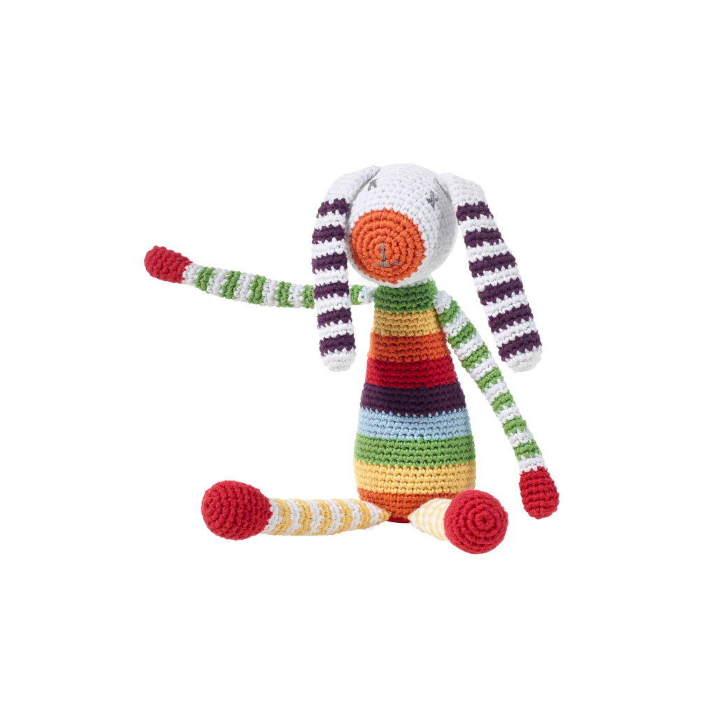Handmade & Fair Trade Rainbow Bunny Rattle