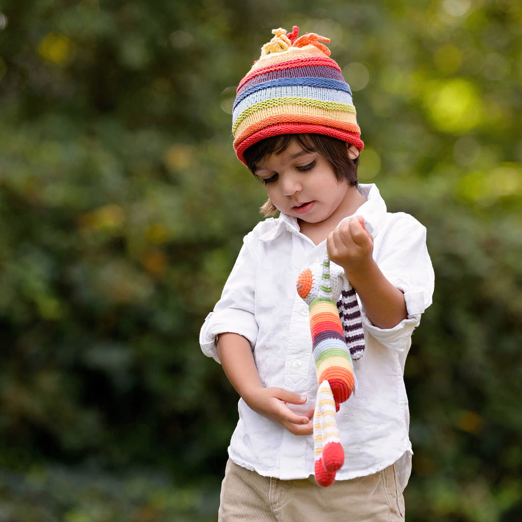Handmade & Fair Trade Rainbow Bunny Rattle - Image 2