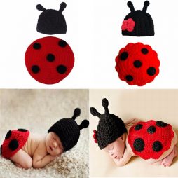Ladybug Newborn Photography Prop Costume Hat + Cape