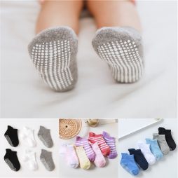Cotton Anti-Slip Non-Skid Baby Socks (6 Pairs)